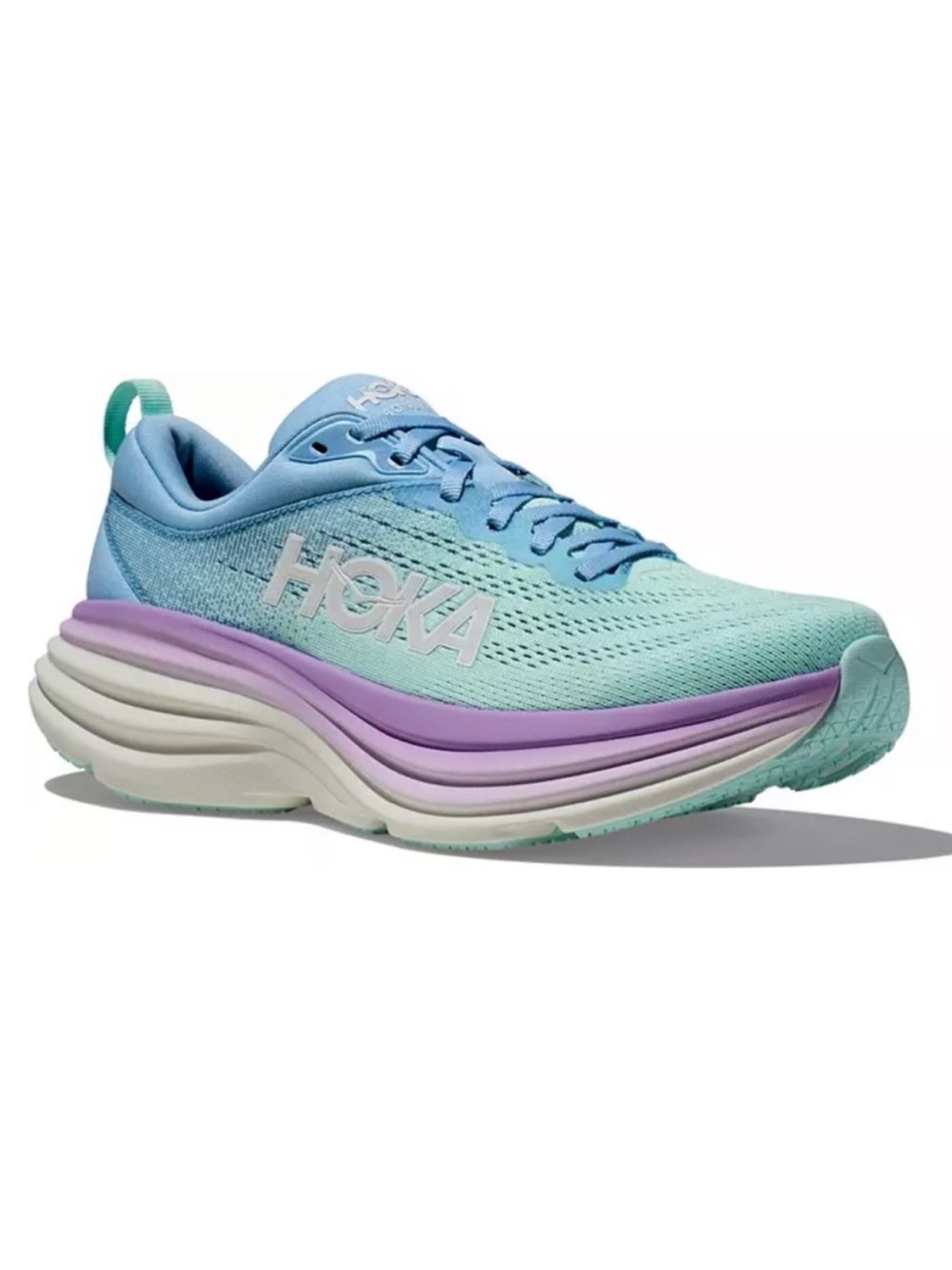 Hoka Bondi 8 Sneakers in Airy Blue Sunlit Ocean